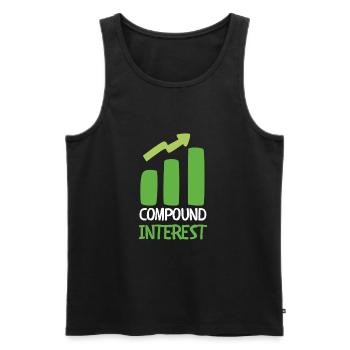 Investment Strategy Buy And Hold - Men's Premium Organic Tank Top - black - Front - Michal (187cm)