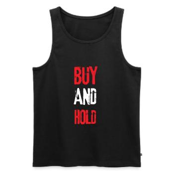 Investment Strategy Buy And Hold - Men's Premium Organic Tank Top - black - Front - Michal (187cm)