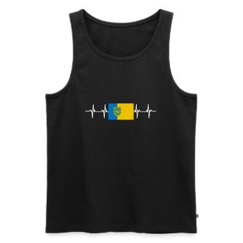 Drapeau de la ville de Ciudad de Mexico - Débardeur bio Premium Homme - noir - Devant - Michal (187cm)