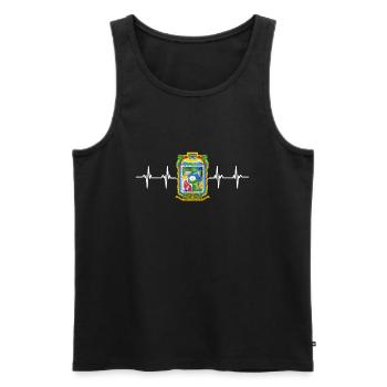 Drapeau mexicain mexicain Puebla - Débardeur bio Premium Homme - noir - Devant - AI Model Male 178 light (178cm)