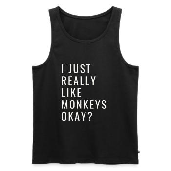 J’aime vraiment les singes ok? - Débardeur bio Premium Homme - noir - Devant - Michal (187cm)