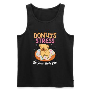 Donut Stress Soyez À Votre Meilleur Manger Amoureu - Débardeur bio Premium Homme - noir - Devant - Michal (187cm)