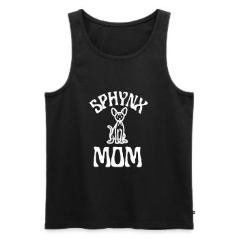 Sphynx Maman Chat Sans Poils Propriétaire de Chat - Débardeur bio Premium Homme - noir - Devant - AI Model Male 178 light (178cm)