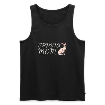 Sphynx Maman Chat Sans Poils Propriétaire de Chat - Débardeur bio Premium Homme - noir - Devant - AI Model Male 178 light (178cm)
