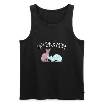 Sphynx Maman Chat Sans Poils Propriétaire de Chat - Débardeur bio Premium Homme - noir - Devant - AI Model Male 178 light (178cm)