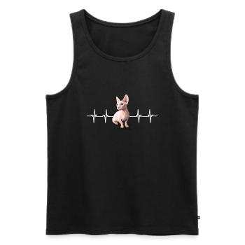 Sphynx Mom Cat Hairless Cat Owner - Männer Premium Bio Tank Top - Schwarz - Vorne - AI Model Male 178 light (178cm)