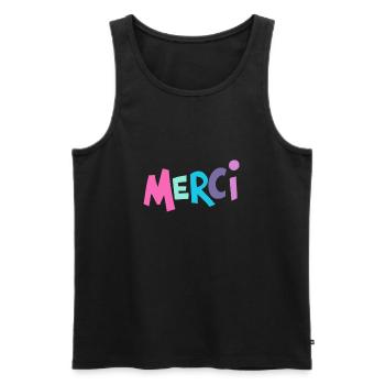 Oui Oui Merci - Männer Premium Bio Tank Top - Schwarz - Vorne - Michal (187cm)