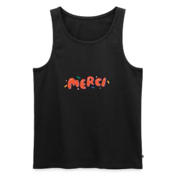 Oui Oui Merci - Männer Premium Bio Tank Top - Schwarz - Vorne - Michal (187cm)