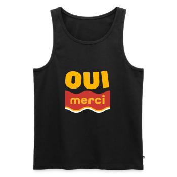Oui Oui Merci - Männer Premium Bio Tank Top - Schwarz - Vorne - Michal (187cm)