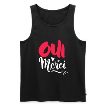 Oui Oui Merci - Männer Premium Bio Tank Top - Schwarz - Vorne - Michal (187cm)