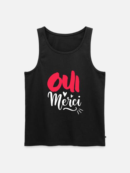 Oui Oui Merci - Männer Premium Bio Tank Top - Schwarz