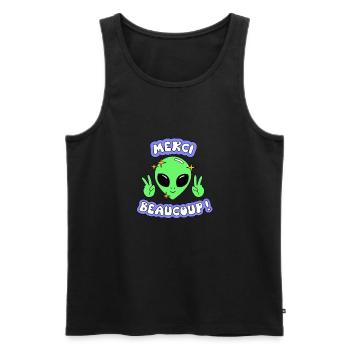 Oui Oui Merci - Männer Premium Bio Tank Top - Schwarz - Vorne - Michal (187cm)