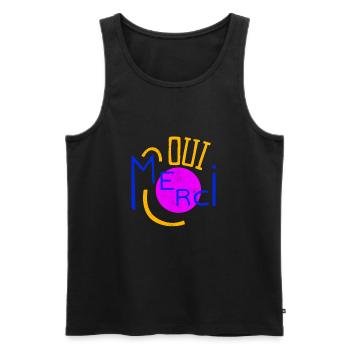 Oui Oui Merci - Männer Premium Bio Tank Top - Schwarz - Vorne - Michal (187cm)