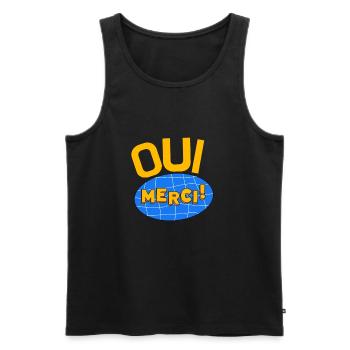 Oui Oui Merci - Männer Premium Bio Tank Top - Schwarz - Vorne - Michal (187cm)