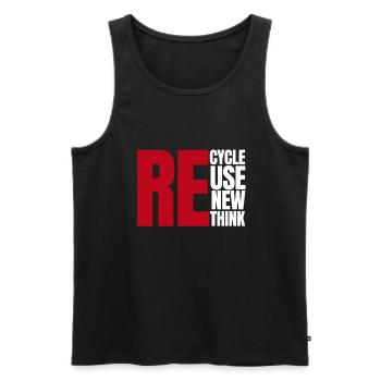 Recycle Réutiliser Renew Rethink Wind Turbine - Wind - Débardeur bio Premium Homme - noir - Devant - AI Model Male 178 light (178cm)