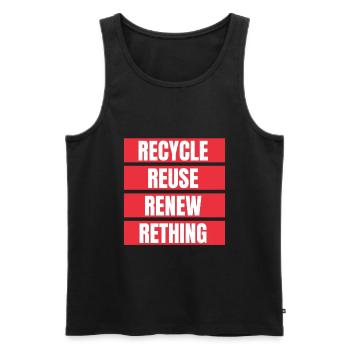 Recycle Réutiliser Renew Rethink Wind Turbine - Wind - Débardeur bio Premium Homme - noir - Devant - AI Model Male 178 light (178cm)