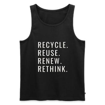 Recycle Réutiliser Renew Rethink Wind Turbine - Wind - Débardeur bio Premium Homme - noir - Devant - AI Model Male 178 light (178cm)