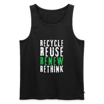 Recycle Réutiliser Renew Rethink Wind Turbine - Wind - Débardeur bio Premium Homme - noir - Devant - AI Model Male 178 light (178cm)