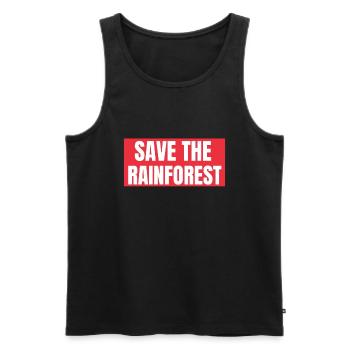Save The Rainforest - Men's Premium Organic Tank Top - black - Front - AI Model Male 178 light (178cm)
