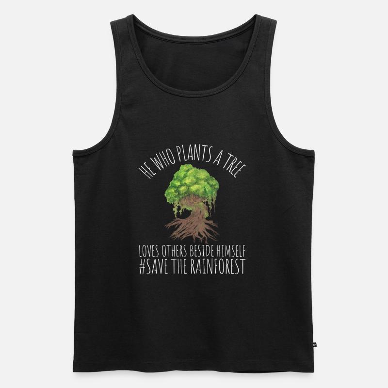 Save The Rainforest - Männer Premium Bio Tank Top - Schwarz