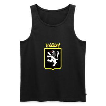 Italie Italien Vallée d’Aoste - Débardeur bio Premium Homme - noir - Devant - AI Model Male 178 light (178cm)