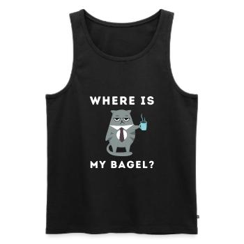 Sesame Bagel New York Jewish Deli - Männer Premium Bio Tank Top - Schwarz - Vorne - AI Model Male 178 light (178cm)