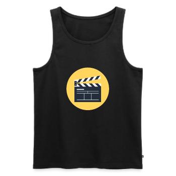 Vintage Film Clapper Director Musical Actor - Men's Premium Organic Tank Top - black - Front - Michal (187cm)