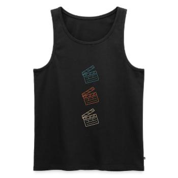 Vintage Film Clapper Director Musical Actor - Men's Premium Organic Tank Top - black - Front - Michal (187cm)