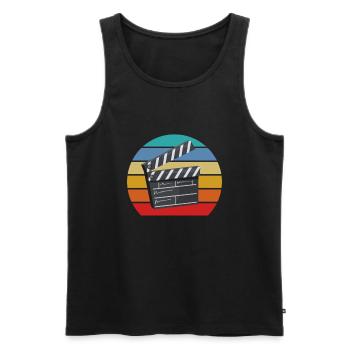 Vintage Film Clapper Director Musical Actor - Men's Premium Organic Tank Top - black - Front - Michal (187cm)