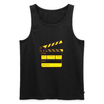 Vintage Film Clapper Director Musical Actor - Men's Premium Organic Tank Top - black - Front - Michal (187cm)