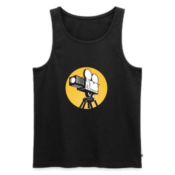 Vintage Film Clapper Director Musical Actor - Men's Premium Organic Tank Top - black - Front - Michal (187cm)