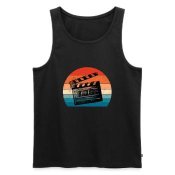 Vintage Film Clapper Director Musical Actor - Men's Premium Organic Tank Top - black - Front - Michal (187cm)