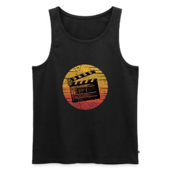 Vintage Film Clapper Director Musical Actor - Men's Premium Organic Tank Top - black - Front - Michal (187cm)