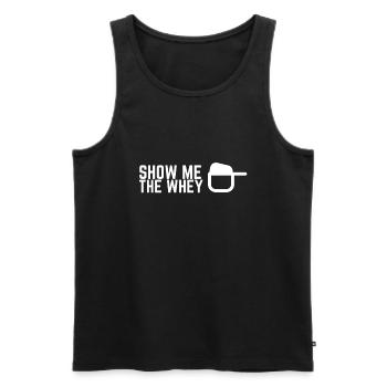 Show The Whey Protein Powder - Men's Premium Organic Tank Top - black - Front - Michal (187cm)