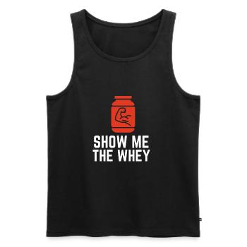 Show The Whey Protein Powder - Männer Premium Bio Tank Top - Schwarz - Vorne - AI Model Male 178 light (178cm)