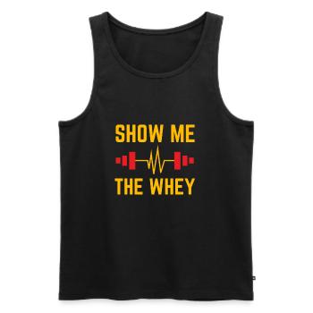 Show The Whey Protein Powder - Männer Premium Bio Tank Top - Schwarz - Vorne - AI Model Male 178 light (178cm)