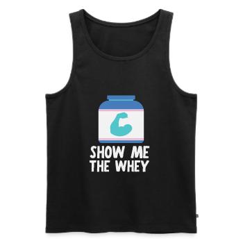 Show The Whey Protein Powder - Männer Premium Bio Tank Top - Schwarz - Vorne - AI Model Male 178 light (178cm)