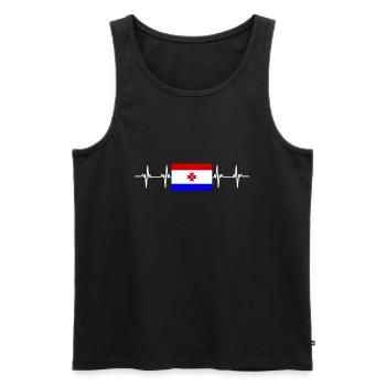 Drapeau russe - Mordovie - Débardeur bio Premium Homme - noir - Devant - AI Model Male 178 light (178cm)