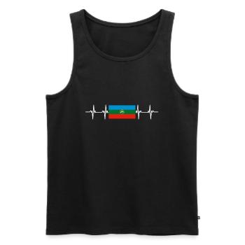 Russian Flag - Karachay-Cherkessia - Männer Premium Bio Tank Top - Schwarz - Vorne - Michal (187cm)