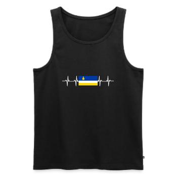 Drapeau russe - Bouriatie - Débardeur bio Premium Homme - noir - Devant - AI Model Male 178 light (178cm)