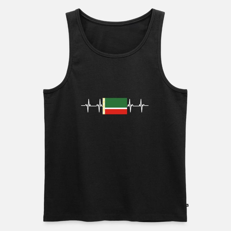 Russian Flag - Chechnya - Männer Premium Bio Tank Top - Schwarz