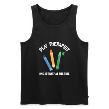 Play Therapist - Recreational Therapy Therapist RT - Men's Premium Organic Tank Top - black - Front - AI Model Male 178 light (178cm)