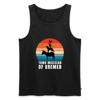 Bremen Town Musicians - Männer Premium Bio Tank Top - Schwarz - Vorne - AI Model Male 178 light (178cm)