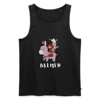 Bremen Town Musicians - Männer Premium Bio Tank Top - Schwarz - Vorne - AI Model Male 178 light (178cm)