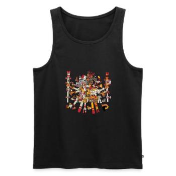 Aztec Calendar - Quetzalcoatl - Men's Premium Organic Tank Top - black - Front - AI Model Male 178 light (178cm)