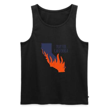 California This Place - Men's Premium Organic Tank Top - black - Front - AI Model Male 178 light (178cm)