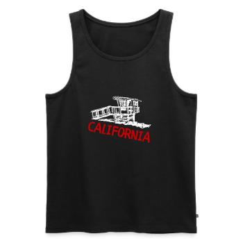 California This Place - Men's Premium Organic Tank Top - black - Front - AI Model Male 178 light (178cm)