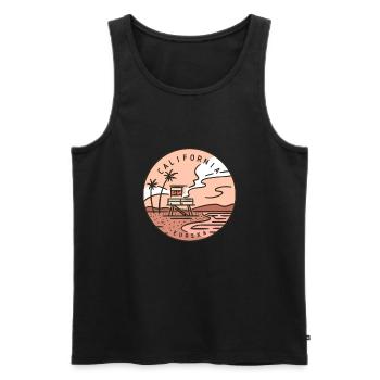 California This Place - Men's Premium Organic Tank Top - black - Front - Michal (187cm)