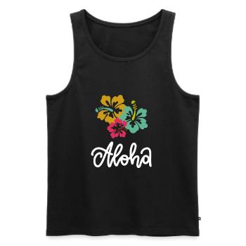 Waikiki Honolulu Island - Men's Premium Organic Tank Top - black - Front - Michal (187cm)