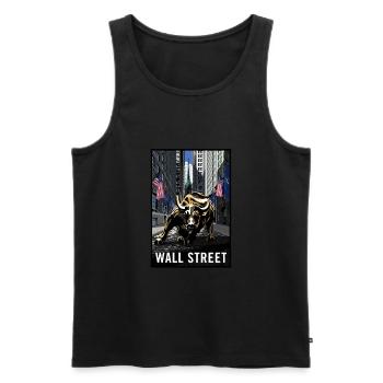 NY Stock Exchange Bull - Männer Premium Bio Tank Top - Schwarz - Vorne - AI Model Male 178 light (178cm)